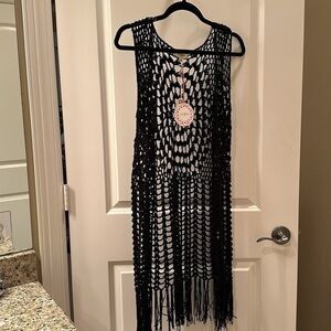 Black Crochet Vest